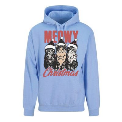 Xmas Cats Meowy Christmas Vintage Cat Ladies Gift Unisex Surf Hoodie