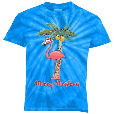 Xmas Christmas Merry Christmas Flamingo Gift Kids Tie-Dye T-Shirt