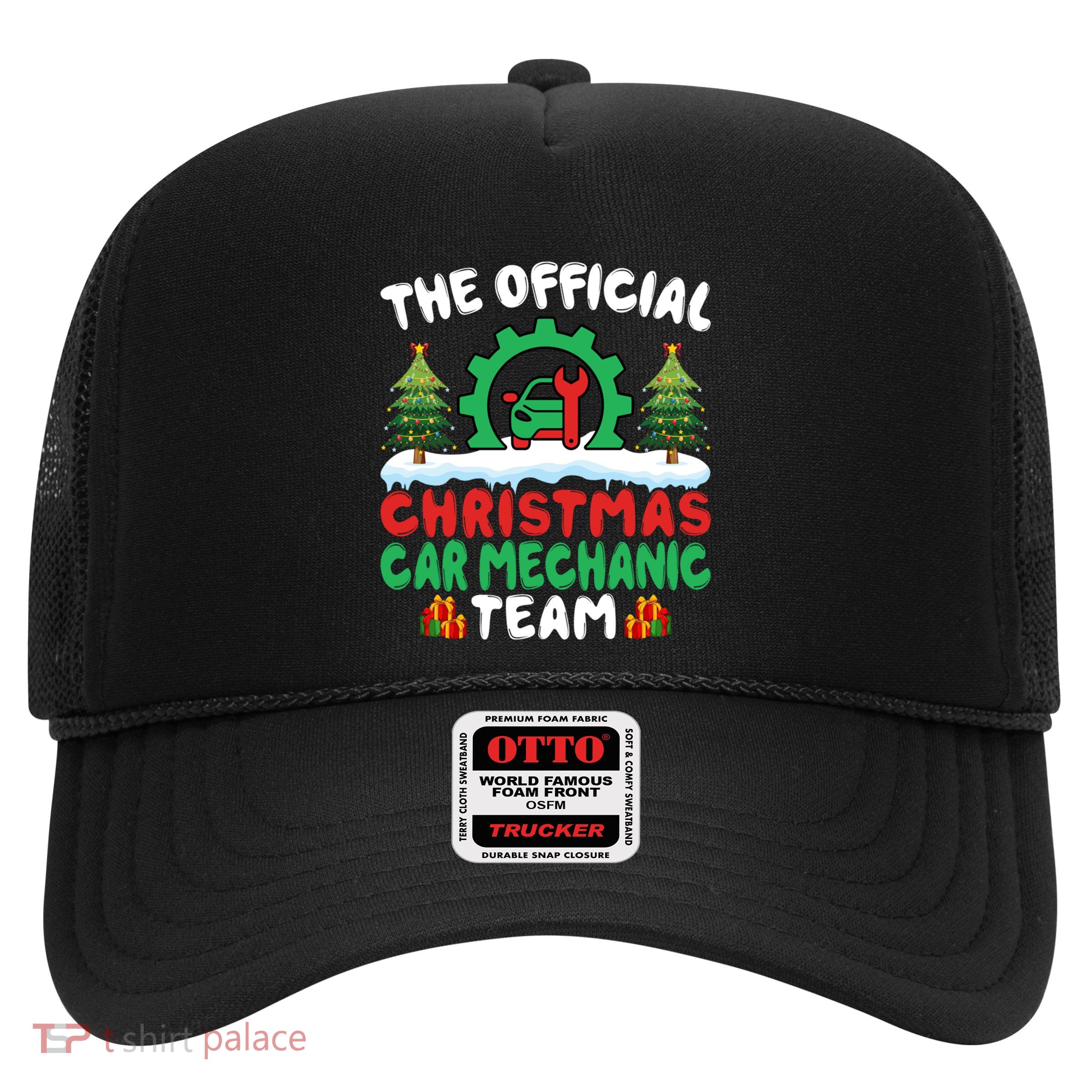 Xmas Car Mechanic Team Auto Repair Cars Fixing Christmas Trucker Hat