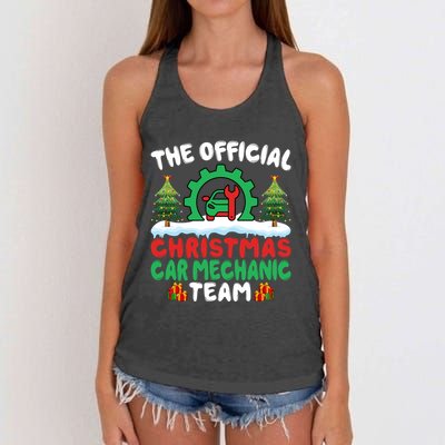Xmas Car Mechanic Team Auto Repair Cars Fixing Christmas Women's Knotted Racerback Tank