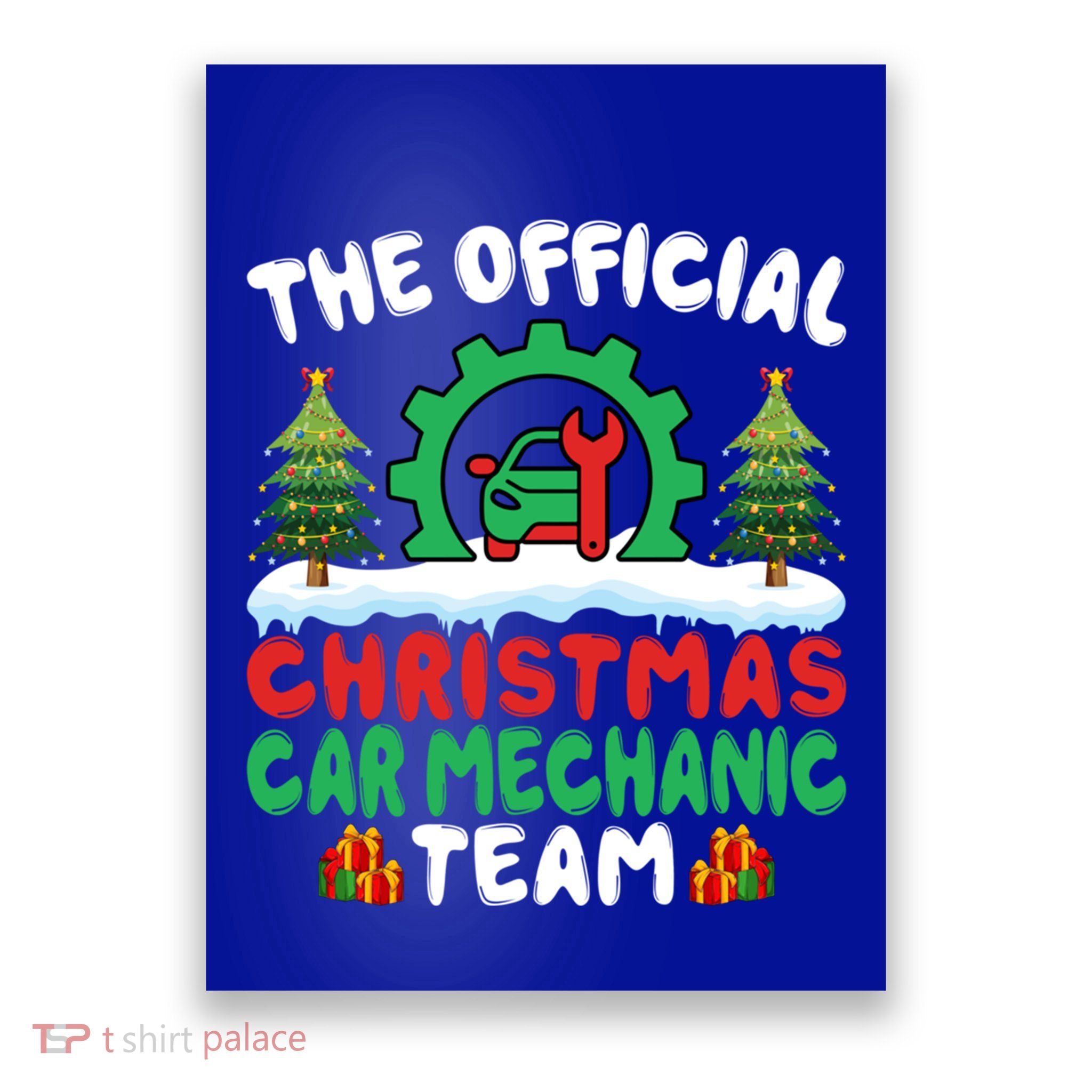 Xmas Car Mechanic Team Auto Repair Cars Fixing Christmas Poster