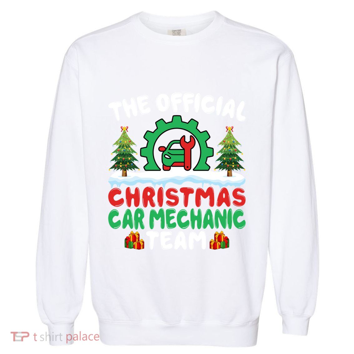 Xmas Car Mechanic Team Auto Repair Cars Fixing Christmas Garment-Dyed Sweatshirt