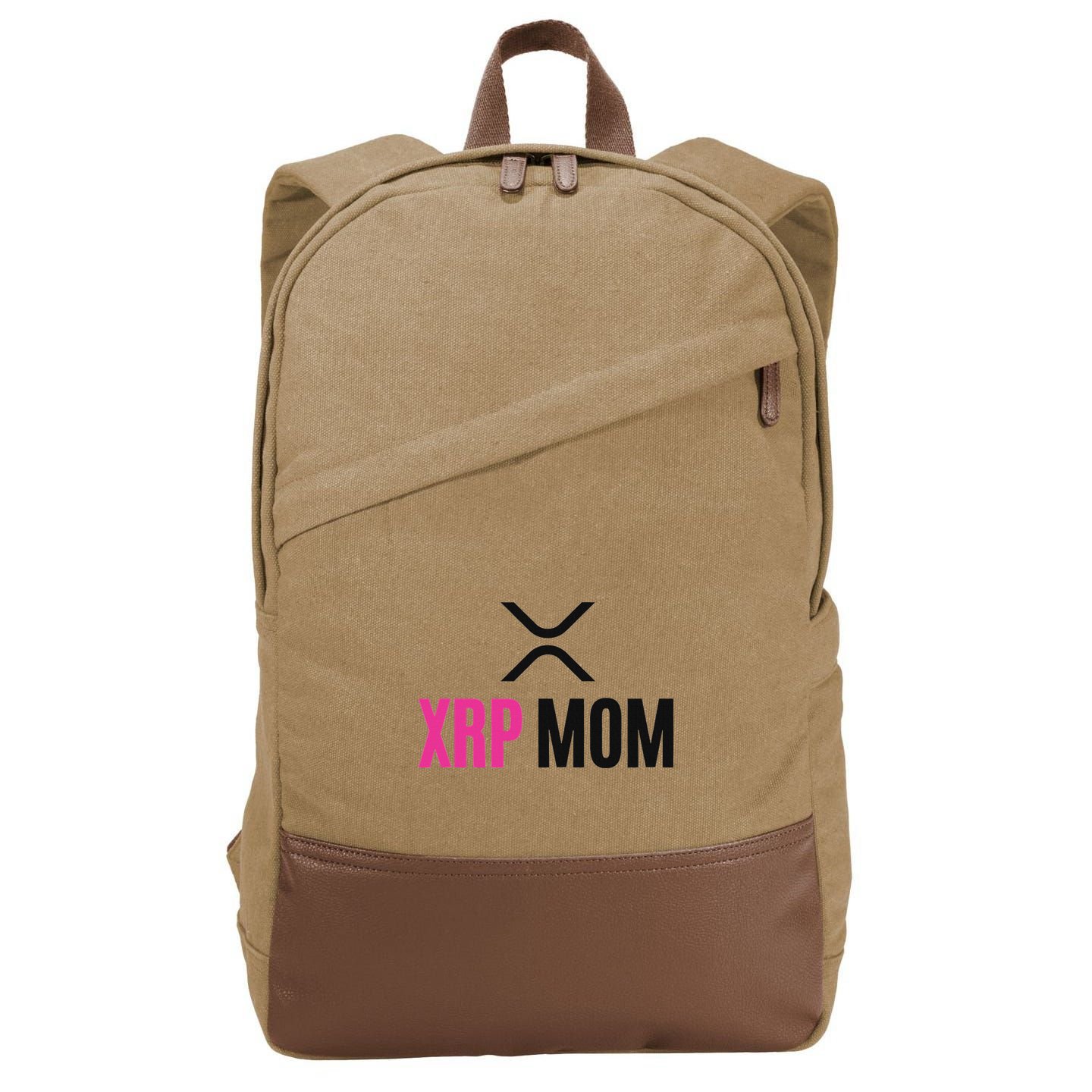 Xrp Crypto Mom Matching Couple Cotton Canvas Backpack