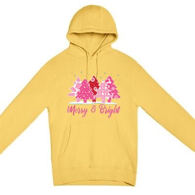 Xmas Christmas Merry And Bright Fir Tree Hoodie Premium Pullover Hoodie