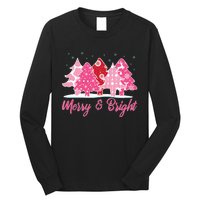 Xmas Christmas Merry And Bright Fir Tree Hoodie Long Sleeve Shirt