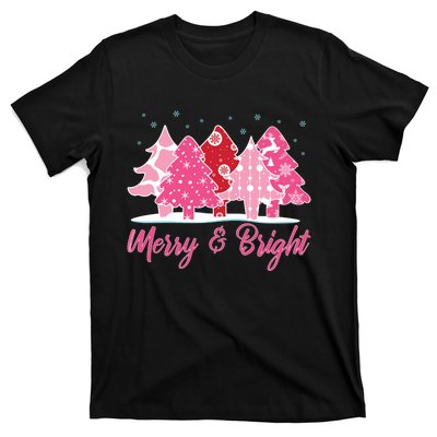 Xmas Christmas Merry And Bright Fir Tree Hoodie T-Shirt