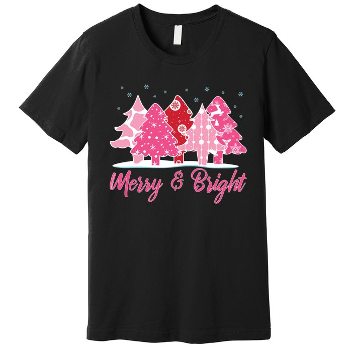 Xmas Christmas Merry And Bright Fir Tree Hoodie Premium T-Shirt