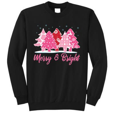 Xmas Christmas Merry And Bright Fir Tree Hoodie Tall Sweatshirt