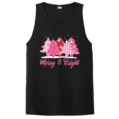 Xmas Christmas Merry And Bright Fir Tree Hoodie PosiCharge Competitor Tank