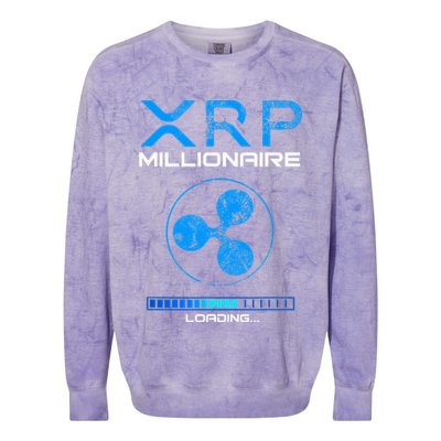 Xrp Crypto Millionaire Hodl Loading Ripple Token Colorblast Crewneck Sweatshirt