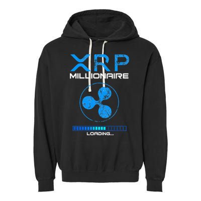 Xrp Crypto Millionaire Hodl Loading Ripple Token Garment-Dyed Fleece Hoodie