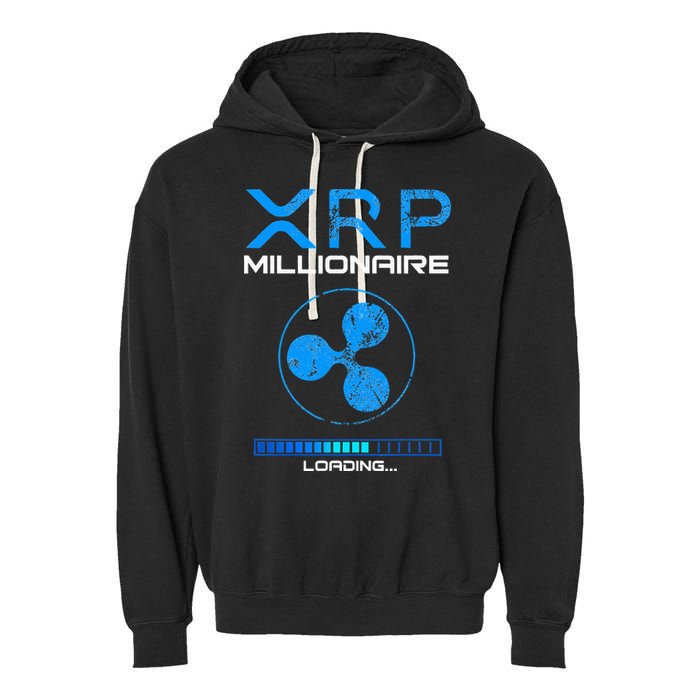 Xrp Crypto Millionaire Hodl Loading Ripple Token Garment-Dyed Fleece Hoodie