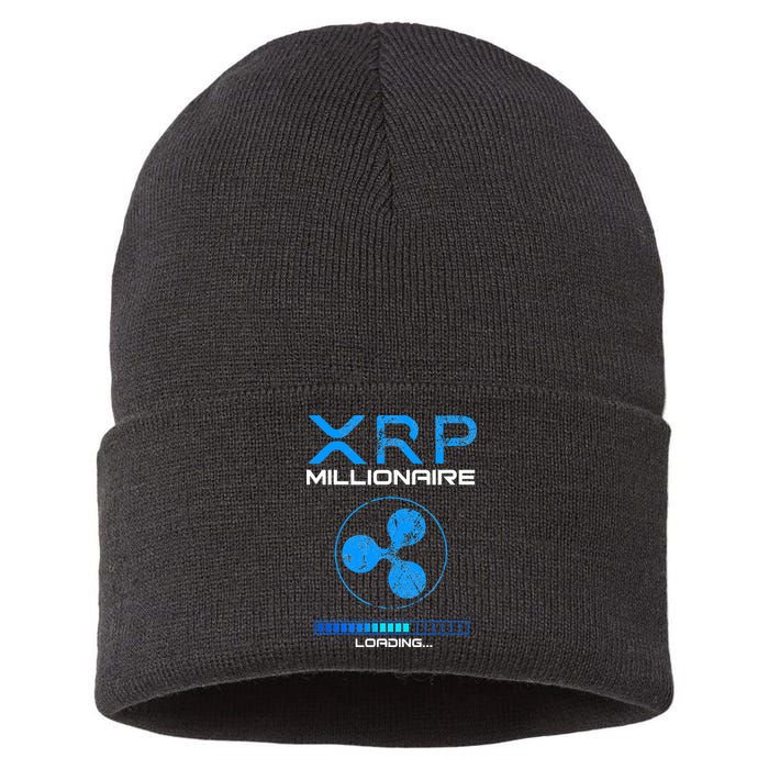 Xrp Crypto Millionaire Hodl Loading Ripple Token Sustainable Knit Beanie