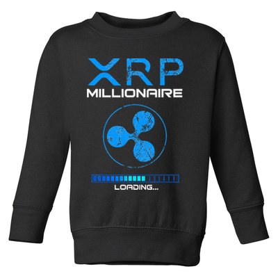 Xrp Crypto Millionaire Hodl Loading Ripple Token Toddler Sweatshirt
