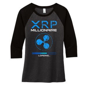 Xrp Crypto Millionaire Hodl Loading Ripple Token Women's Tri-Blend 3/4-Sleeve Raglan Shirt