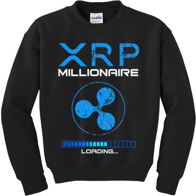 Xrp Crypto Millionaire Hodl Loading Ripple Token Kids Sweatshirt