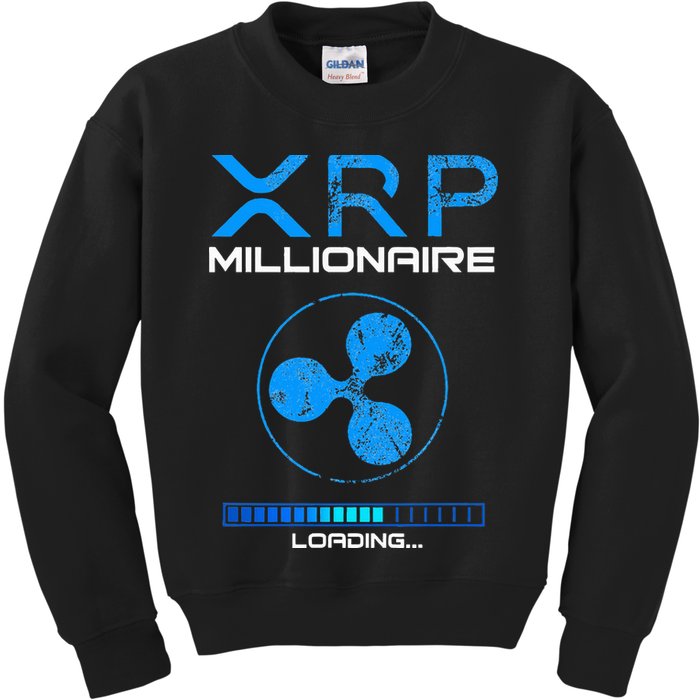 Xrp Crypto Millionaire Hodl Loading Ripple Token Kids Sweatshirt