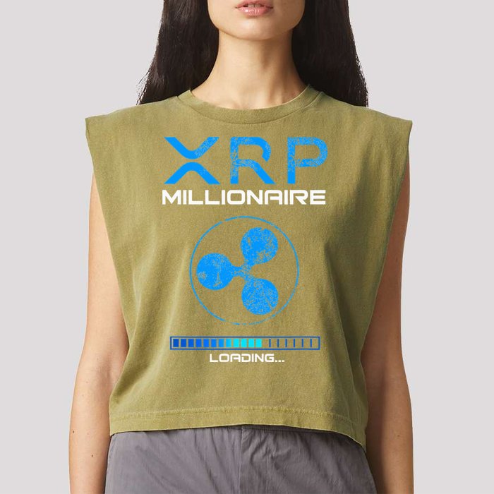 Xrp Crypto Millionaire Hodl Loading Ripple Token Garment-Dyed Women's Muscle Tee