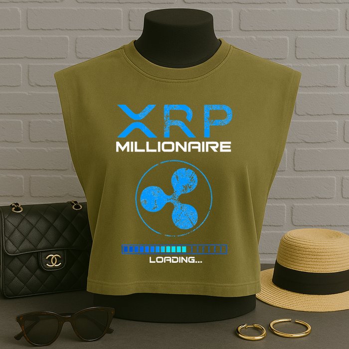 Xrp Crypto Millionaire Hodl Loading Ripple Token Garment-Dyed Women's Muscle Tee