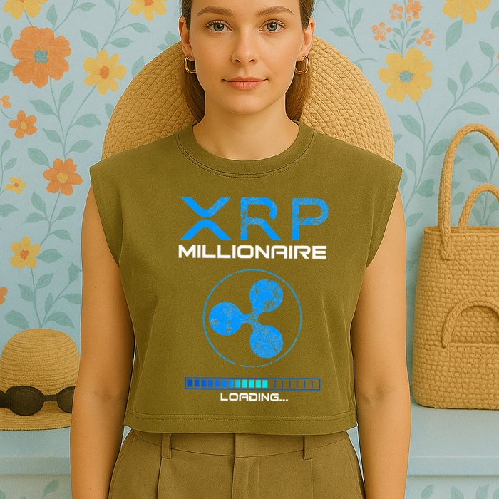 Xrp Crypto Millionaire Hodl Loading Ripple Token Garment-Dyed Women's Muscle Tee