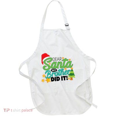 Xmas Christmas Pajama Dear Santa My Brother Did It Apron