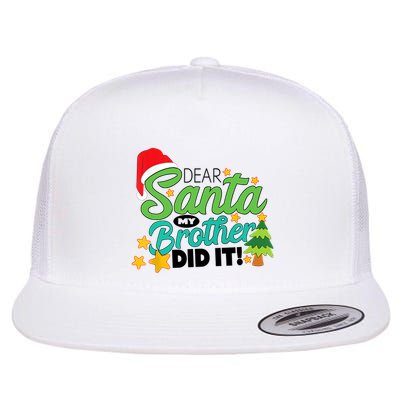 Xmas Christmas Pajama Dear Santa My Brother Did It Flatbill Hat