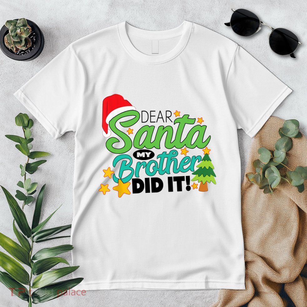 Xmas Christmas Pajama Dear Santa My Brother Did It Premium T-Shirt