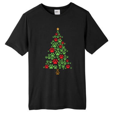 Xmas Cat Paws Christmas Tree Gift Tall Fusion ChromaSoft Performance T-Shirt