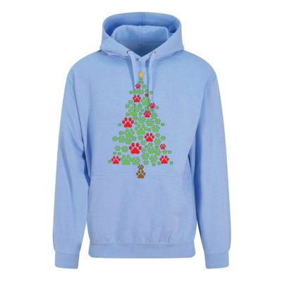 Xmas Cat Paws Christmas Tree Gift Unisex Surf Hoodie