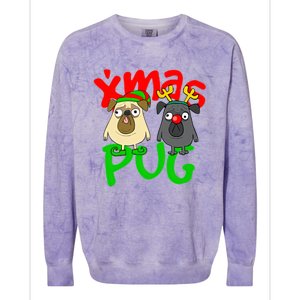 Xmas Christmas Pug Pugs Dog Lover Colorblast Crewneck Sweatshirt