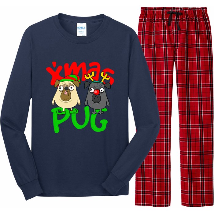 Xmas Christmas Pug Pugs Dog Lover Long Sleeve Pajama Set