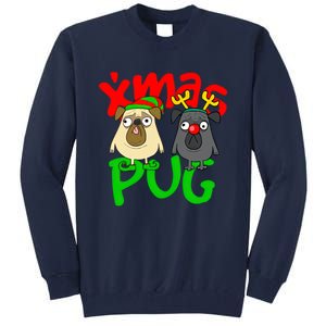 Xmas Christmas Pug Pugs Dog Lover Tall Sweatshirt