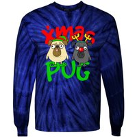 Xmas Christmas Pug Pugs Dog Lover Tie-Dye Long Sleeve Shirt