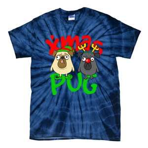 Xmas Christmas Pug Pugs Dog Lover Tie-Dye T-Shirt