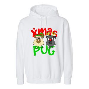 Xmas Christmas Pug Pugs Dog Lover Garment-Dyed Fleece Hoodie