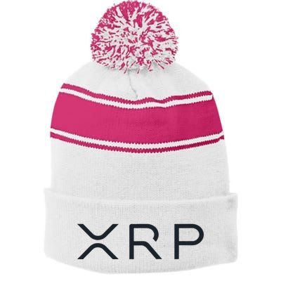 Xrp Coin Ripple Cryptocurrency Wallet Hodler To The Moon Stripe Pom Pom Beanie
