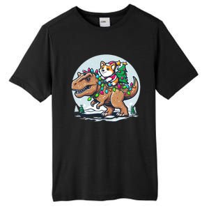 Xmas Corgi Riding Festive Trex Funny Christmas Tall Fusion ChromaSoft Performance T-Shirt