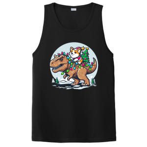 Xmas Corgi Riding Festive Trex Funny Christmas PosiCharge Competitor Tank