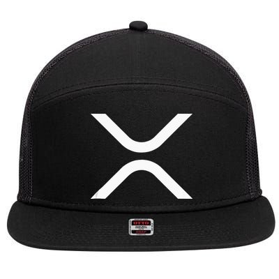 XRP Coin Ripple Cryptocurrency Wallet HODLer To The Moon 7 Panel Mesh Trucker Snapback Hat