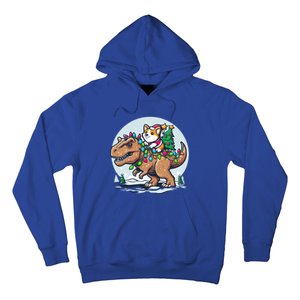 Xmas Corgi Riding Festive Trex Funny Christmas Great Gift Hoodie