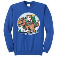 Xmas Corgi Riding Festive Trex Funny Christmas Great Gift Sweatshirt