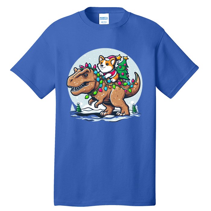 Xmas Corgi Riding Festive Trex Funny Christmas Great Gift Tall T-Shirt