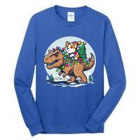 Xmas Corgi Riding Festive Trex Funny Christmas Great Gift Tall Long Sleeve T-Shirt