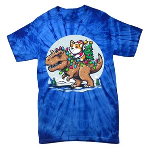 Xmas Corgi Riding Festive Trex Funny Christmas Great Gift Tie-Dye T-Shirt