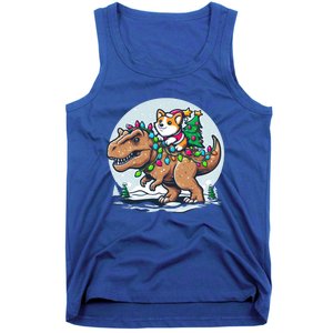 Xmas Corgi Riding Festive Trex Funny Christmas Great Gift Tank Top