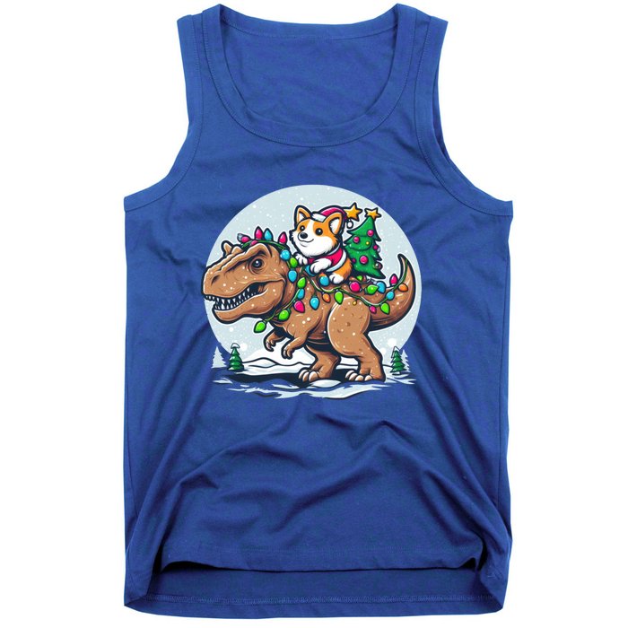 Xmas Corgi Riding Festive Trex Funny Christmas Great Gift Tank Top