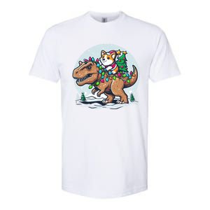 Xmas Corgi Riding Festive Trex Funny Christmas Great Gift Softstyle CVC T-Shirt