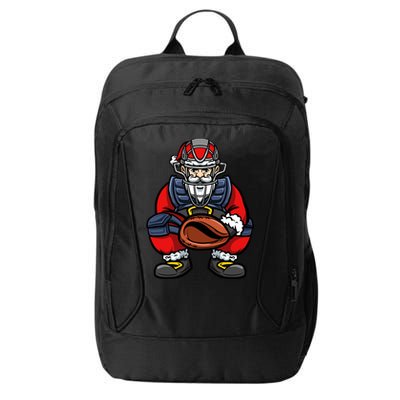 Xmas Catcher Santa Claus Christmas Baseball Gift City Backpack