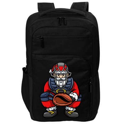 Xmas Catcher Santa Claus Christmas Baseball Gift Impact Tech Backpack