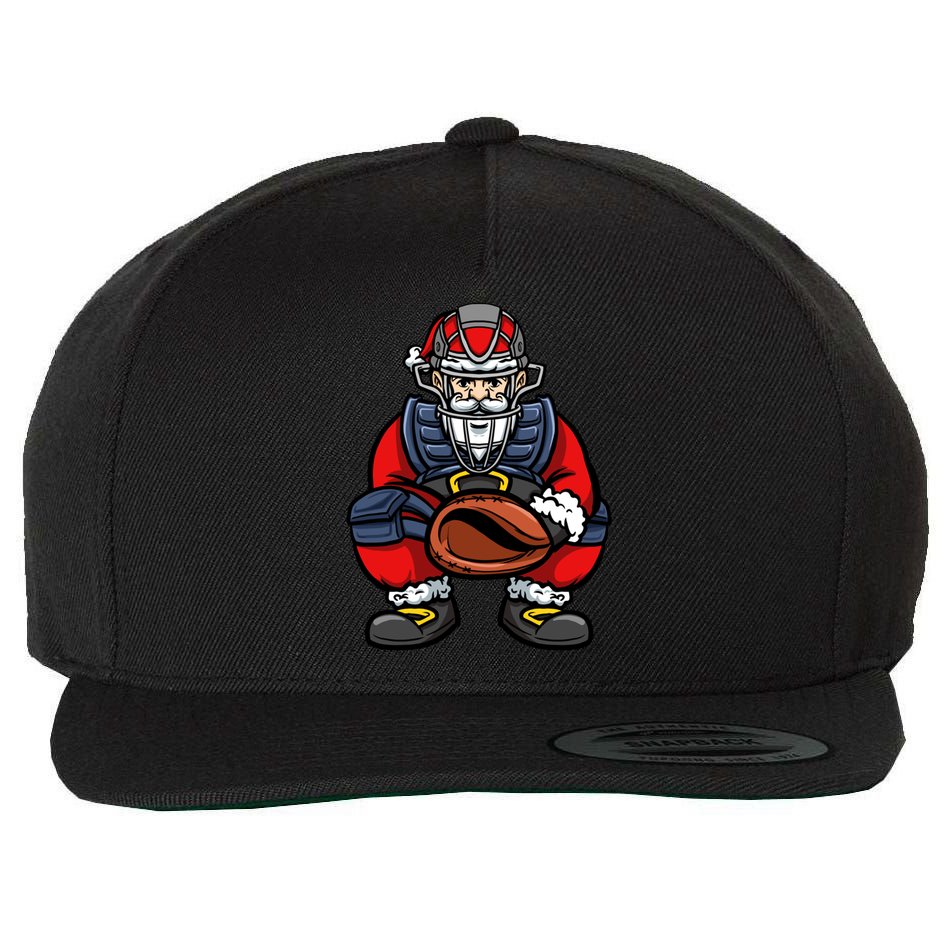 Xmas Catcher Santa Claus Christmas Baseball Gift Wool Snapback Cap